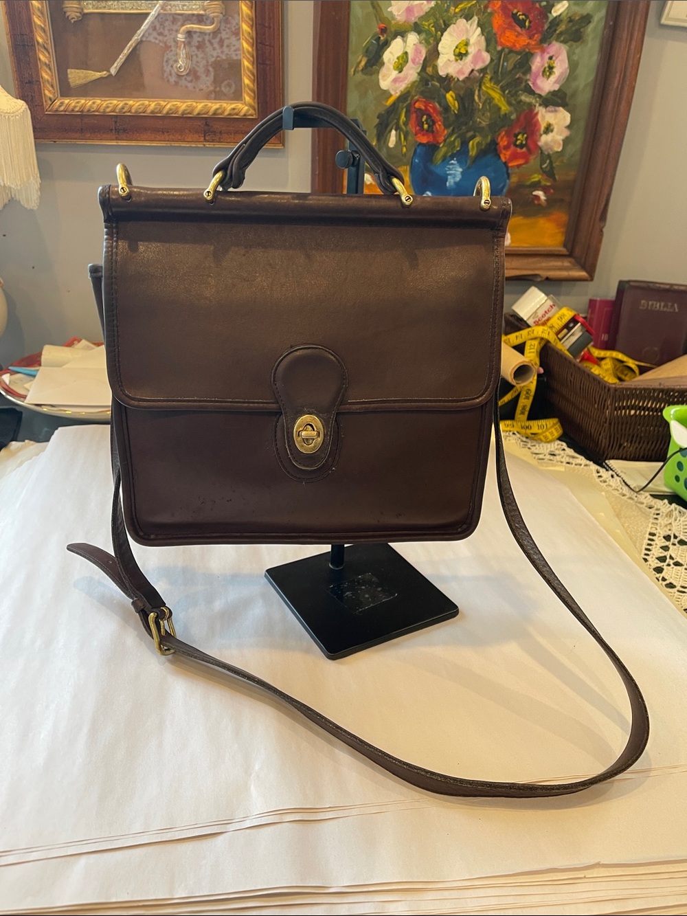 Coach 'WILLIS' Bag #9927 Mahogany Made USA leather 1997 VTG crossbody